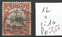 TOGO ALLEMAND 12 Oblitéré Côte 10 € - Togo