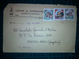 ITALIE, Enveloppe Communale Circulée à Buenos Aires, Argentine Avec Divers Timbres-poste (châteaux Et Autres). Commune: - 1991-00: Usados