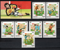 Cambodia 1989 Football Soccer World Cup Set Of 7 + S/s MNH - 1990 – Italia