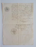 1864 Auxerre Certificat Acte De Bonne Conduite Signé Du Maire Martineau De La Ville D' Auxerre Avec 2 Cachets - Auxerre
