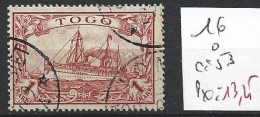 TOGO ALLEMAND 16 Oblitéré Côte 53 € - Togo