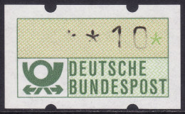 Bund: ATM MiNr. 1.1 Hu (Abart: Eindruck Unvollständig, "DBP" Fehlt) Postfrisch ** - Automatenmarken [ATM]