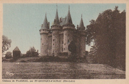 YO 26-(43) CHATEAU DE FLAGHAC , PAR ST GEORGES D' AURAC - CARTE COLORISEE - 2 SCANS - Autres & Non Classés