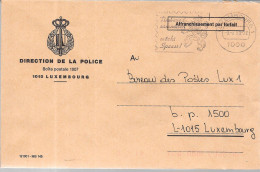 H325 - LETTRE DE LUXEMBOURG DU 09/02/90 - FLAMME - DIRECTION DE LA POLICE - Macchine Per Obliterare (EMA)