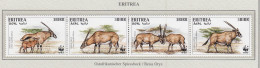 ERITREA 1996 WWF Animals Beisa Oryx Mi 87-90MNH(**) Fauna 547 - Nuovi