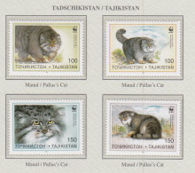 TAJIKISTAN 1996 WWF Animals Wild Cats Mi 94-97 MNH(**) Fauna 548 - Felini