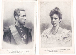 Dynastie, 2 Cartes, Prince Et Princesse Albert De Belgique - Sonstige & Ohne Zuordnung