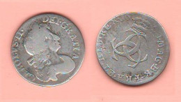 Great Britain Tree Pence 1680 England Inghilterra United Kingdom Silver Coin King Charles II° - Guinea