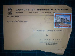 ITALIE, Enveloppe Communale Circulée à Buenos Aires, Argentine Avec Divers Timbres-poste (châteaux Et Autres). Commune: - 1981-90: Usados