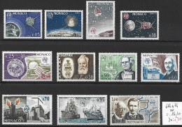 MONACO 664 à 674 ** Côte 16.10 € - Unused Stamps