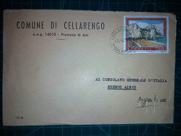 ITALIE, Enveloppe Communale Circulée à Buenos Aires, Argentine Avec Divers Timbres-poste (châteaux Et Autres). Commune: - 1981-90: Usados