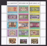 323 ARUBA 2011 - Y&T 544/55 Avec Vignette - Monnaie Argent  Billet Banque - Neuf ** (MNH) Sans Charniere - Curaçao, Antilles Neérlandaises, Aruba