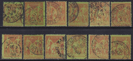 France 1879 Sc 98 Yt 96 Selection Of 12 Used - 1876-1898 Sage (Tipo II)