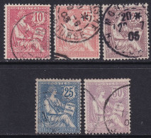 France 1902 Sc 133-7 Yt 124-8 Set Used - 1900-02 Mouchon