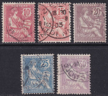 France 1902 Sc 133-7 Yt 124-8 Set Used - 1900-02 Mouchon