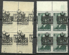 Turkey; 1955 Official Stamp 4 K. ERROR "Abklatsch & Shifted Overprint" - Timbres De Service