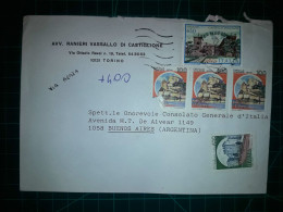 ITALIE, Enveloppe Communale Circulée à Buenos Aires, Argentine Avec Divers Timbres-poste (châteaux Et Autres). Commune: - 1991-00: Used