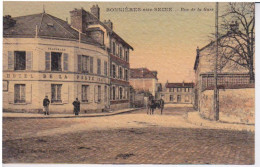 78 - BONNIERES SUR SEINE - RUE DE LA GARE - HOTEL DE LA POSTE - CPA TOILEE - Bonnieres Sur Seine