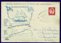 Ref 1647 - 1960 National Maritime Museum Exhibition - Falmouth Post Office Packets Cornwall - Covers & Documents