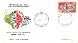 MALI FDC 1966 FESTIVALMONDIAL DES ARTS NEGRES DAKAR - Mali (1959-...)