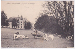 THEME CHASSE SPORT - CPA MONTAGE -  CHASSE AUX SANGLIERS DEVANT LE CHATEAU DE LONDIGNY - Chasse