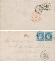 MTM159 - 1875 TRANSATLANTIC LETTER FRANCE TO USA Steamer WESER II NGL - PAID - Storia Postale