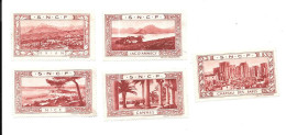 CX78 - VIGNETTES SNCF - CANNES - NICE - LAC D'ANNECY - EVIAN - AVIGNON CHATEAU DES PAPES - Tourism (Labels)