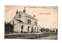 49- ST-GEORGES-sur-LOIRE -La GARE - Ecrite- Timbrée -1908 - Saint Georges Sur Loire