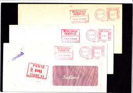 Industria, Siderurgia, Metallurgica Piemontese, Teksid (DZ2833),5 Buste Varie Tariffe, Affr.mecc.,ema,meter,freistempel - Franking Machines (EMA)