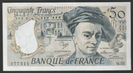 50 Francs Quentin De La Tour - NEUF, Pas De TROU Et Pas De Plis -  W.55 -  N°377511  Année 1989 - TTB Splendide - 50 F 1976-1992 ''quentin De La Tour''