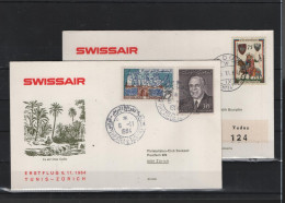Schweiz Air Mail FFC  5.11.1964 Zürich - Tunis Vv - Premiers Vols