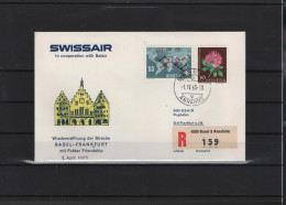 Schweiz Air Mail Swissair  FFC  1.4.1965 Basel - Frankfurt - Eerste Vluchten