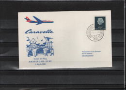 Schweiz Air Mail Swissair  FFC  1.4.1965 Amsterdam - Genf - Eerste Vluchten