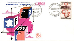 MADAGASCAR FDC 1964 COOPERATION - Madagascar (1960-...)