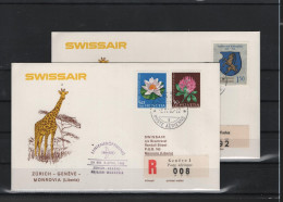 Schweiz Air Mail Swissair  FFC  3.4.1965 Zürich - Genf- Monrovia Vv - Eerste Vluchten