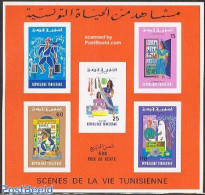 Tunisia 1975 Daily Life Imperforated S/s, Mint NH, Health - Various - Food & Drink - Street Life - Alimentazione