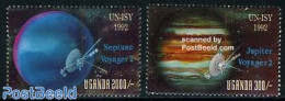 Uganda 1992 Int. Space Year 2v, Mint NH, Science - Transport - Astronomy - Space Exploration - Astrología