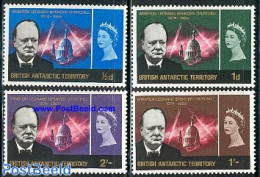 British Antarctica 1966 Sir Winston Churchill 4v, Mint NH, History - Transport - Churchill - Fire Fighters & Prevention - Sir Winston Churchill