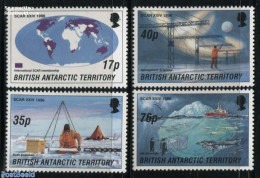 British Antarctica 1996 SCAR 4v, Mint NH, Nature - Science - Transport - Various - Fish - The Arctic & Antarctica - Sh.. - Vissen