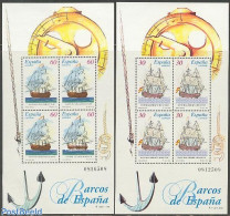 Spain 1996 Ships 2 S/s, Mint NH, Transport - Ships And Boats - Unused Stamps