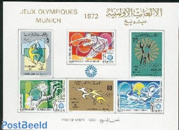 Tunisia 1972 Olympic Games Munich S/s, Mint NH, Sport - Athletics - Olympic Games - Swimming - Volleyball - Atletica