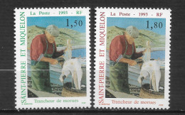 SAINT PIERRE ET MIQUELON N°   576/77 "   TRANCHEUR DE MORUE " - Unused Stamps