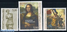 France 1999 Art 3v (from S/s), Mint NH, Art - Leonardo Da Vinci - Paintings - Sculpture - Neufs