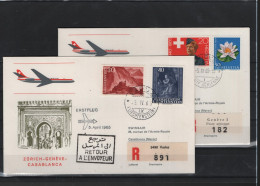 Schweiz Air Mail Swissair  FFC  5.4.1965 Zürich - Genf- Casablanca Vv - Erst- U. Sonderflugbriefe