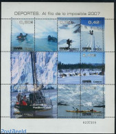 Spain 2007 Sports At The Edge Of The Impossible 6v M/s, Mint NH, Nature - Science - Sport - Transport - Dogs - The Arc.. - Ungebraucht