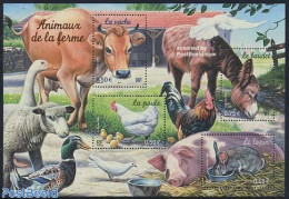 France 2004 Farm Animals S/s, Mint NH, Nature - Birds - Cattle - Ducks - Poultry - Rabbits / Hares - Nuevos