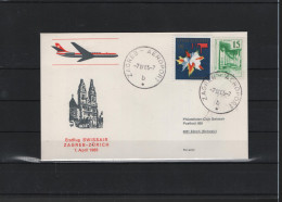 Schweiz Air Mail Swissair  FFC  7.4.1965 Zagred - Zürich - Eerste Vluchten