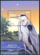 Maldives 2003 Grey Heron S/s, Mint NH, Nature - Birds - Malediven (1965-...)