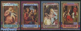 Aitutaki 1990 Christmas 4v, Mint NH, Religion - Christmas - Art - Paintings - Kerstmis