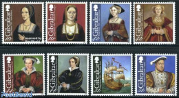 Gibraltar 2009 King Henry VIII 500th Accession Anniv. 8v, Mint NH, History - Transport - Kings & Queens (Royalty) - Sh.. - Familias Reales